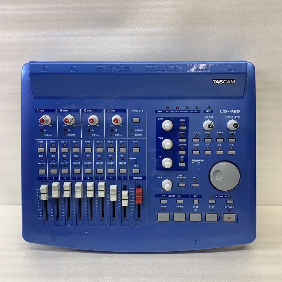 Tascam US-428 Digital Audio MIDI Controller 4-Channel USB Mixer Interface - Blue - Image 2 of 4