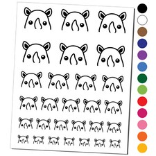 Peeking Rhino Temporary Tattoo Water Resistant Set