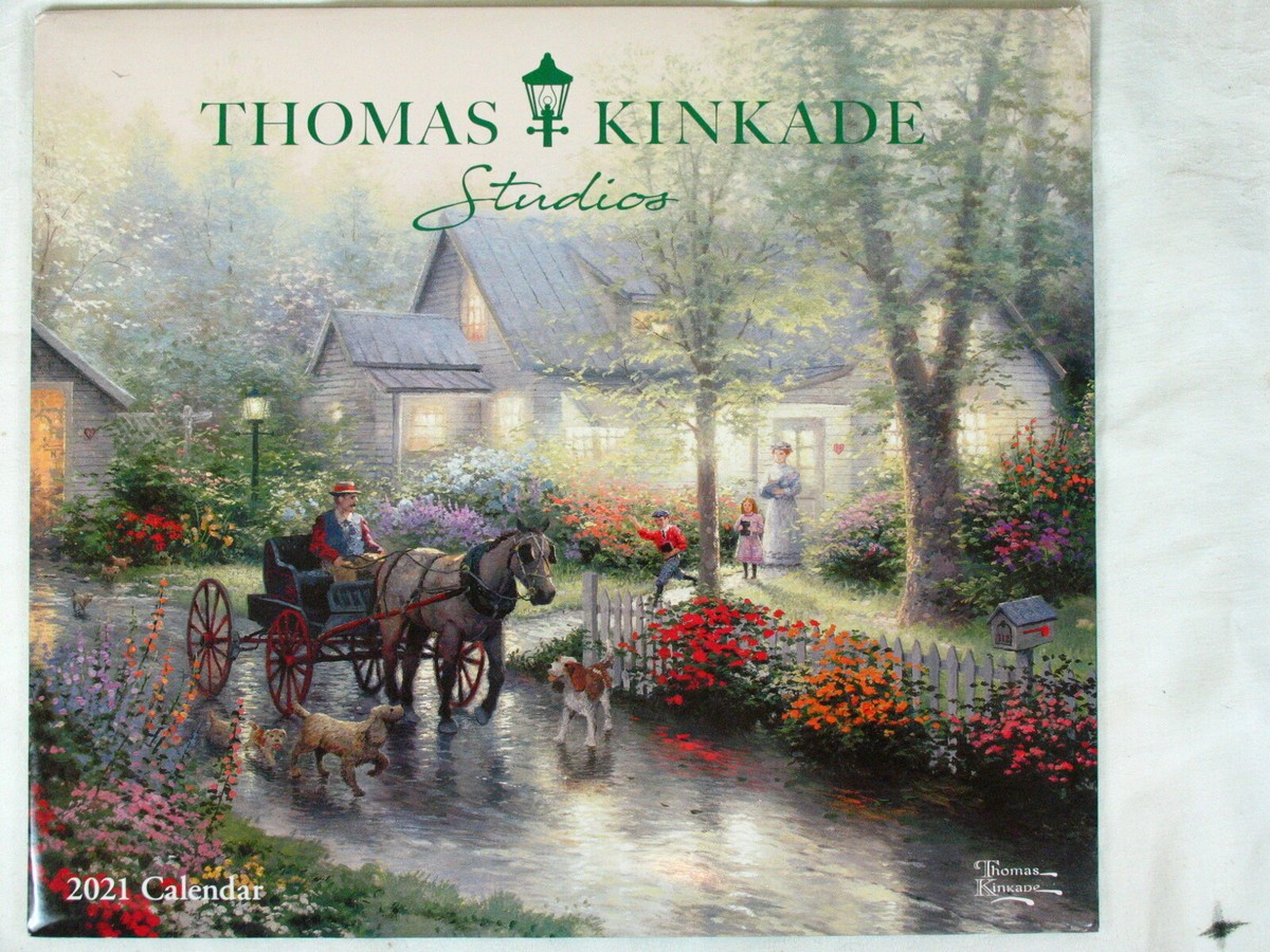 3 Different NEW Thomas Kinkade Studios 12 Month 2021 Deluxe Wall Calendars  | eBay