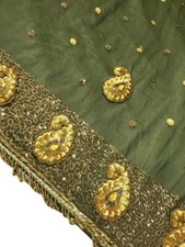 Georgette Dupatta Scarf Vintage Indian Embroidered Long Stole For Woman LD7222