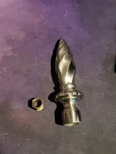 BIG HEAVY Silver  TONE lamp Finial Spire Spear Twisted Tip 