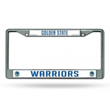 golden state warriors nba basketball white chrome license plate frame usa made