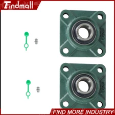 2 PCS UCF205-16 Solid Base Pillow Block Flange Mounted Bearing 1" Bore 4 Bolt