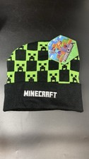 Minecraft MOJANG STUDIOS Kids Green Black Creeper Knit Beanie OFFICIAL Brand New