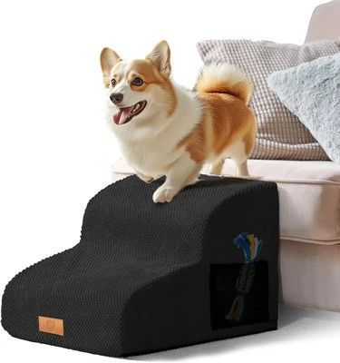 Masthome Hundetreppe für Kleine Hunde | 2-Stufen Haustiertreppe & Hunderampe