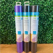 New Bundle Of Cricut Glitter Premium Permanent 12"X24" Vinyl Black Brown Purple