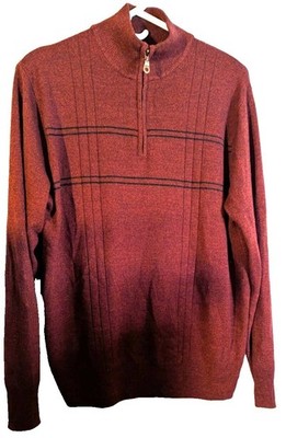 Dockers Mens Burgundy Mock Neck Half-Zip Sweater Size M