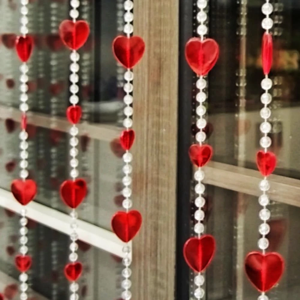 Beaded Curtain Doorways Acrylic Hanging Heart Shape Door Beads String Curtains T