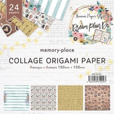 Memory Place Collage Origami Paper 6"X6" 24/Pkg-Dream Plan Do - 3 Pack