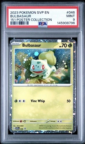 BULBASAUR COSMOS HOLO 151 POSTER COLLECTION 2023 POKEMON SVP 046 PROMO PSA 9 MIN