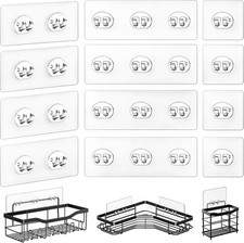 14 Pack Shower Caddy Adhesive Replacement, Strong Adhesive Hooks for Shower Cadd