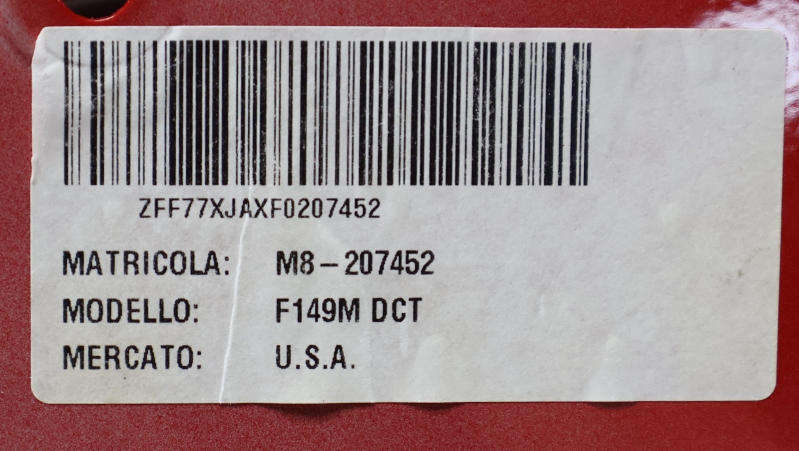 2015 - 2018 FERRARI CALIFORNIA T RIGHT PASSENGER SIDE DOOR SHELL PANEL OEM