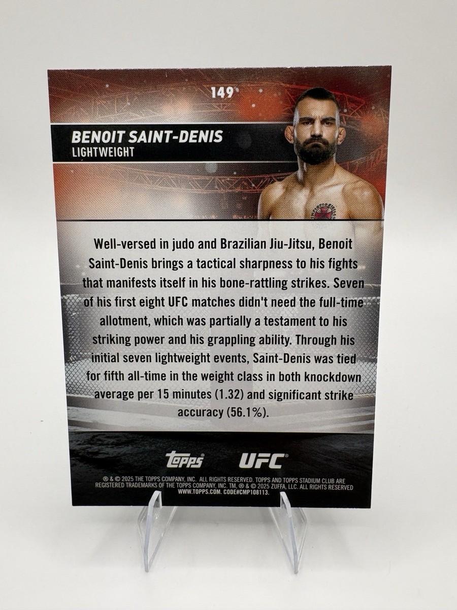 2025 Stadium Club UFC #149 Benoit Saint-Denis Teal Foil | eBay