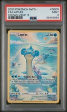 2023 POKEMON SWORD & SHIELD CROWN ZENITH #GG05 FULL ART/LAPRAS PSA 9