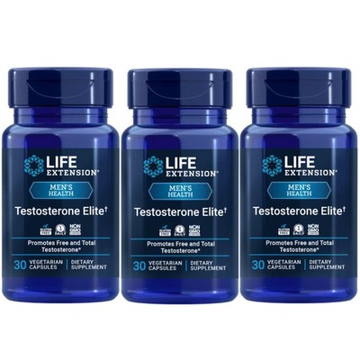 Life Extension Testosterone Elite 30 vcaps Each (Pack of 3)