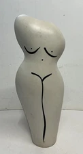 Vintage Signed Donna Polseno Ceramic Women Body Vast Sculpture Modernist Vase