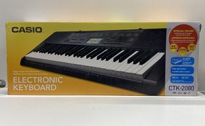 Casio CTK-2080 61-Key Electronic Keyboard Stand & AC Adapter New Open Box