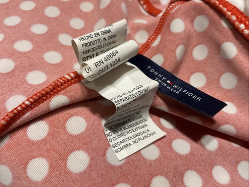 Costume da bagno Tommy Hilfiger a pois leggermente imbottito Halter Tankini taglia 12 - Foto 6 di 6