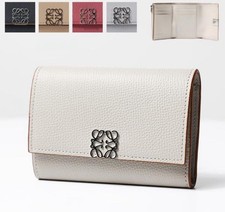 LOEWE Women Wallet White Leather Tri-Fold Limited Edition VHTF Elegant Style Tim