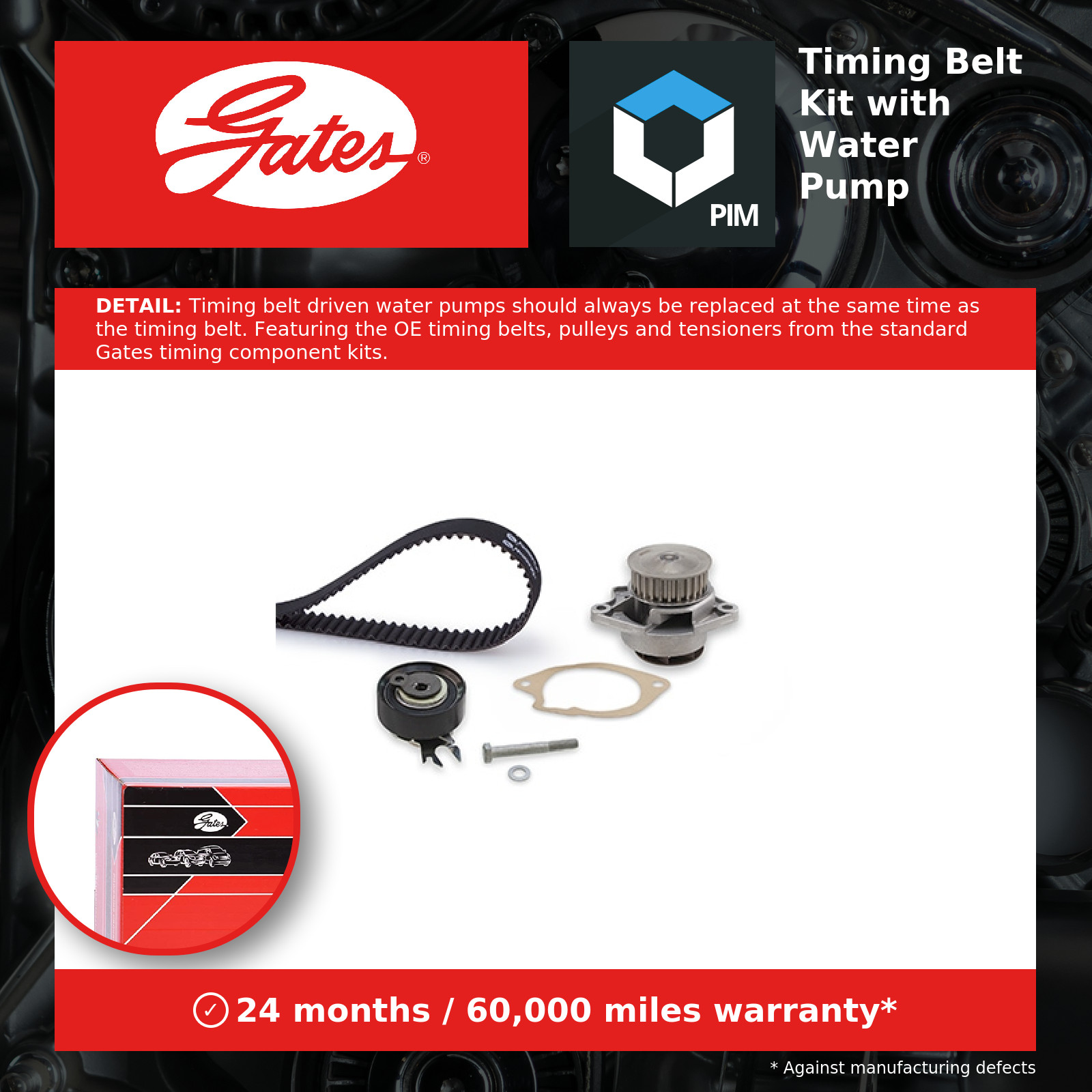 Water Pump & Timing Belt Kit Fits Seat Arosa Cordoba Ibiza VW GATES KP25427XS - Image 3