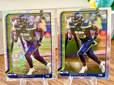 2025 Topps Chrome Football Elijah Arroyo RC Lot of 2 Pulsar refractor & base
