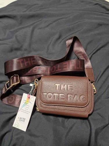 brown tote bag with shoulder strap