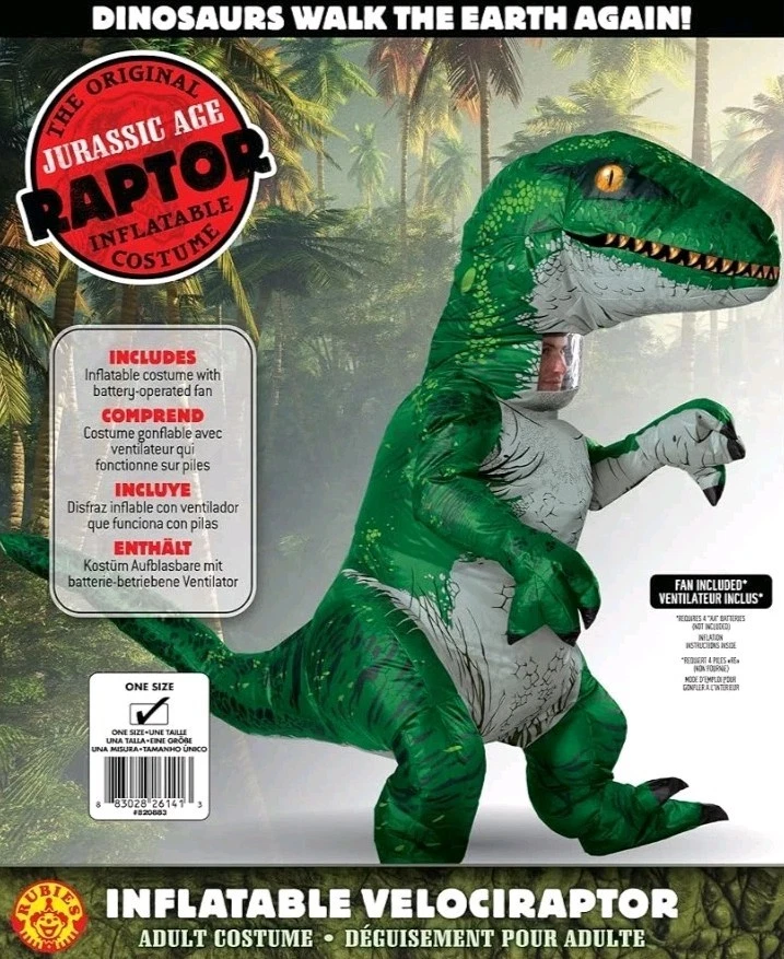 Rubies Jurassic World: Disfraz Inflable T-Rex para Adultos, Unisex Talla Única. 28 Foto 2 de 4
