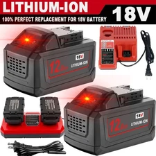 For Milwaukee For M18 12.0Ah Extended Lithium 8.0Ah 48-11-1880 Battery &Charger