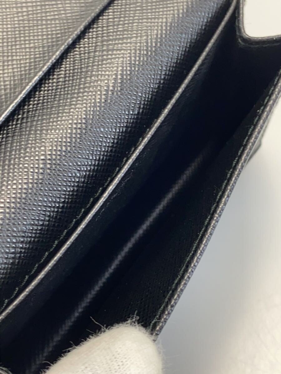 PRADA Saffino Leather Business Card Holder in Black with All-Over Print, Men's,  thumbnail 4