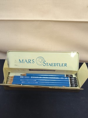 Vintage Mars Staedtler Lumograph 100 HB Bleistifte im Etui 7 Stück