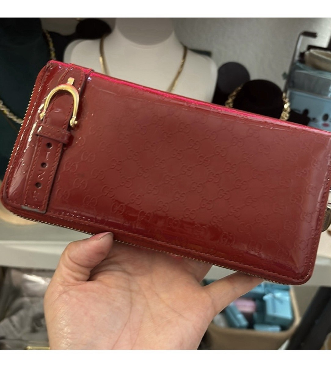 小物 GUCCI micro guccissima zipcoin wallet Gucci Micro Guccisima Red Patent Leather Zip-Around Wallet Pre