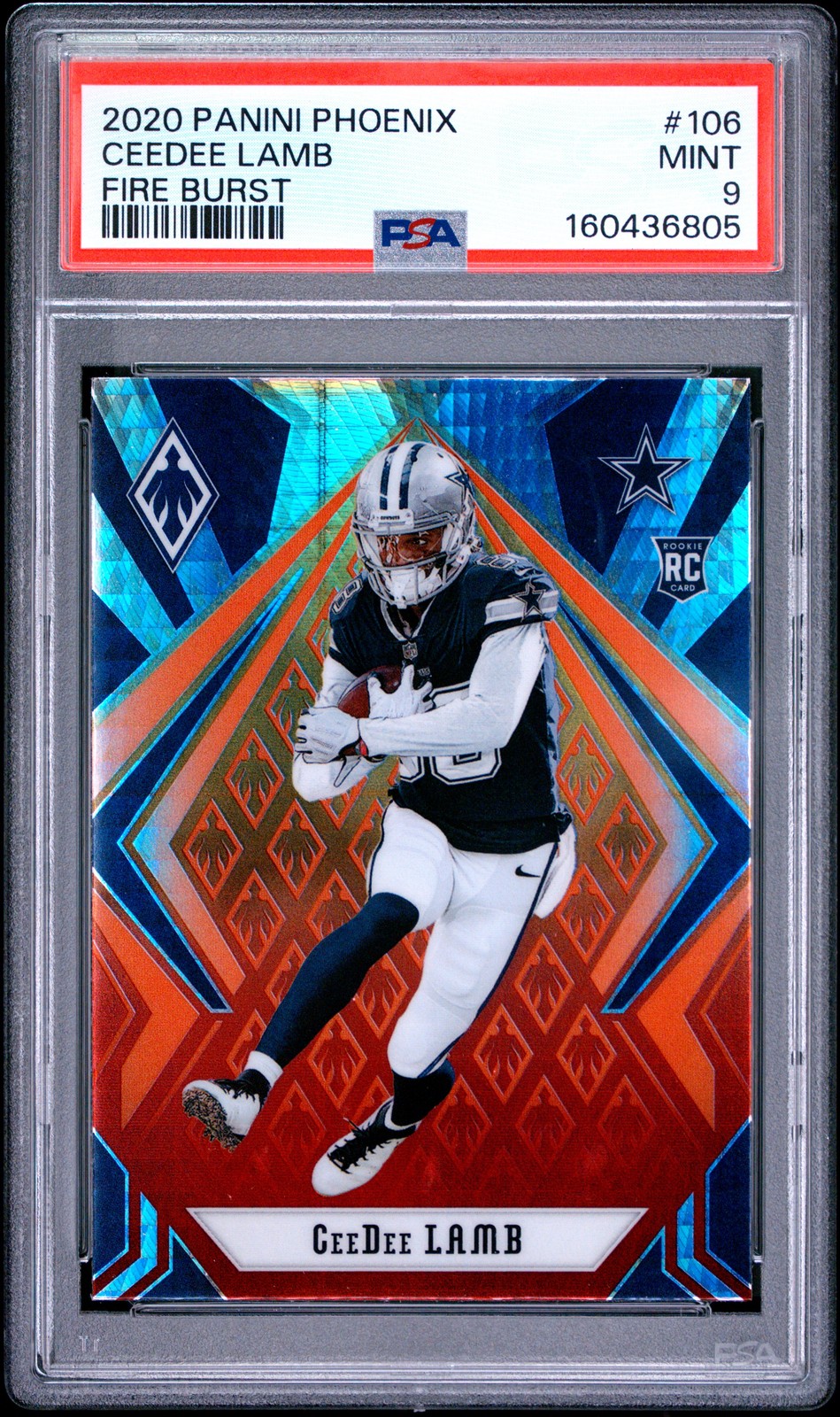 2020 Panini Phoenix CEEDEE LAMB Fire Burst #106 PSA 9 MINT RC Rookie Card 😎