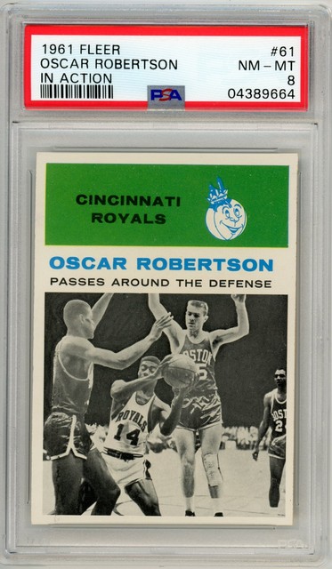 1961 Fleer #61 Oscar Robertson In Action PSA 8