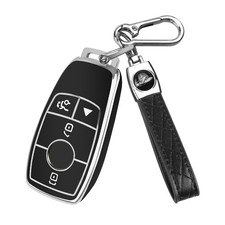 QBUC for Mercedes Benz Key Fob Cover with Keychain,Soft TPU Key Case Protecto...
