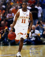 T.J. Ford Signed Texas Longhorns 16x20 Photo Inscribed POY 2003 Hook Em! TRISTAR