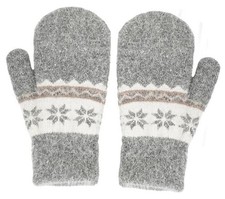 Kids Winter-Warm-Knit-Mittens Double-Layer-Thickened-Soft-Gloves for Dark Grey