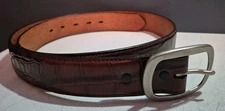 Ranger Belt Company Brown Genuine Leather Faux Crock Pattern Belt -Men's Size 42