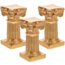  3 Pcs Grecque Colonne Statue Figurine De Pilier Romain Bougeoirs