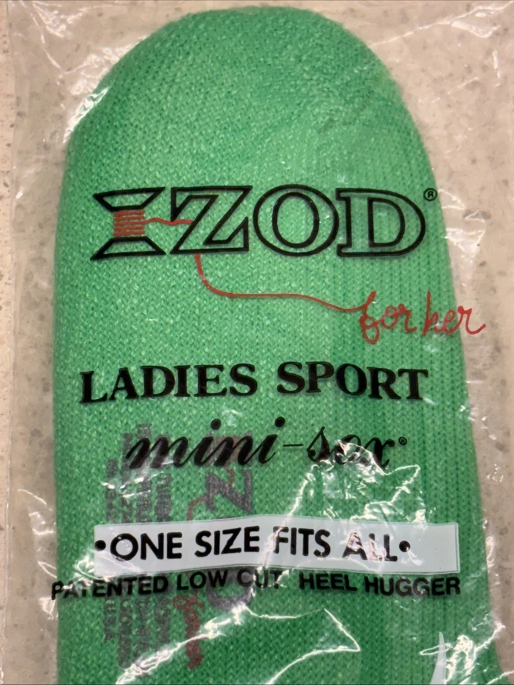 ¡NO! Calcetines de Tobillo Mini Deportivos Verdes Vintage Izod Lacoste para Mujer - ¡Sellados! Foto 2 de 4
