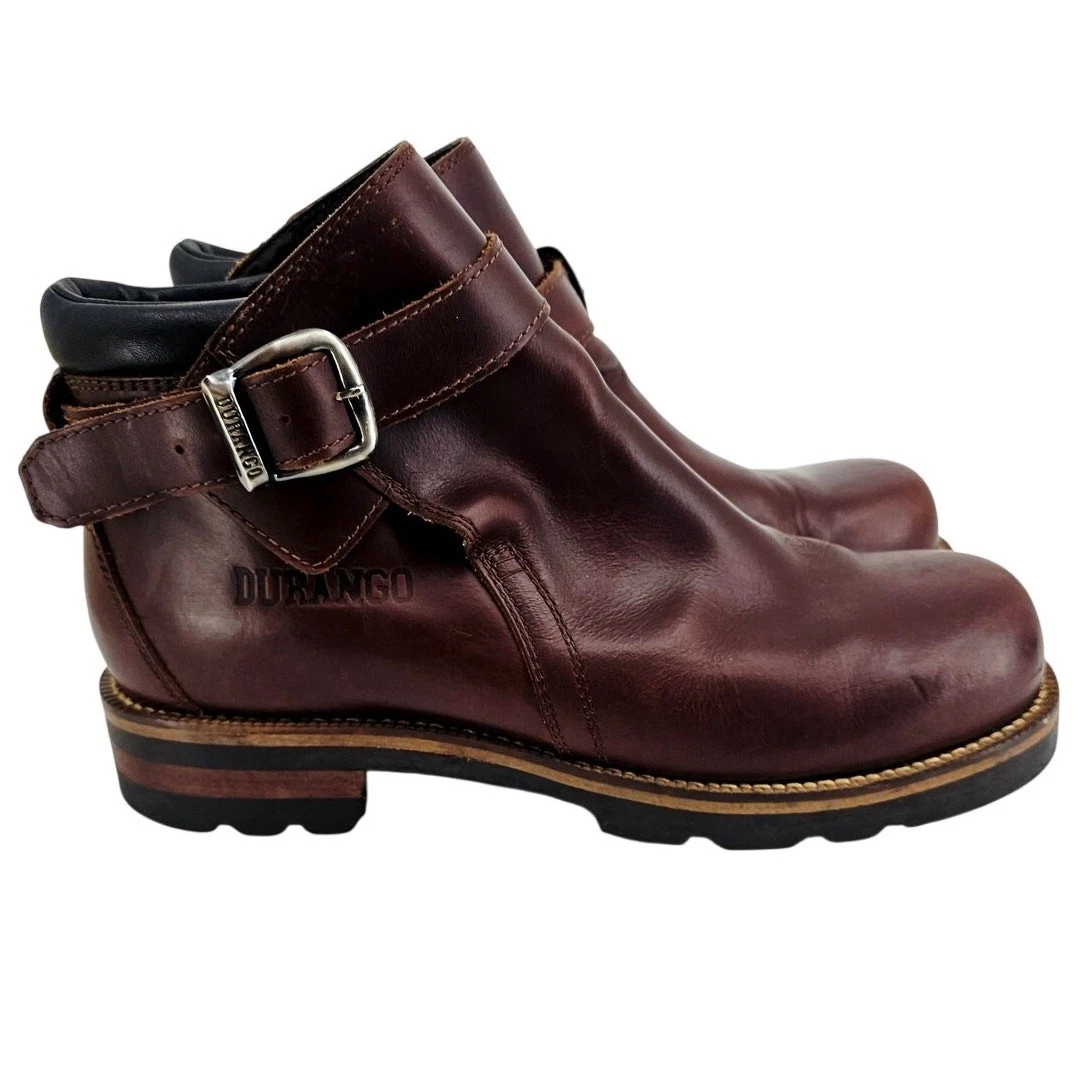 Buckle Leather Upper Brown Boots for Men for sale | eBay display picture 3