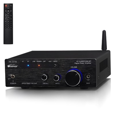 Mini Audio Amplifier Stereo Receiver Bluetooth 5.3,RMS 100Wx2 TPA3116 Class D...