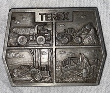 Vtg Terex GM Heavy Machinery Bulldozer Trencher Dump Truck Belt buckle