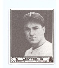 1986 TCMA 1940 Play Ball Reprint Arky Vaughan #107