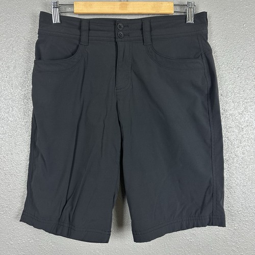 Bermuda donna Eddie Bauer nero nylon spandex taglia 6 tasche escursionismo