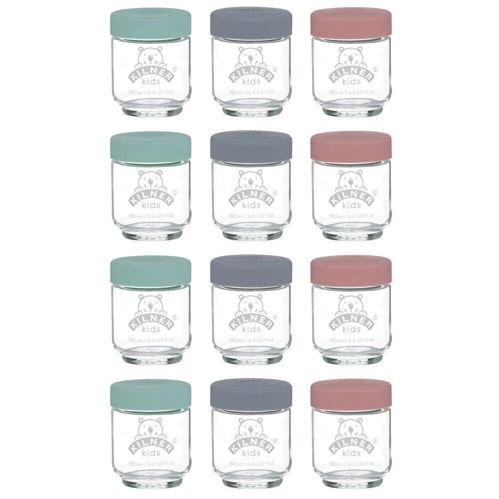 Kilner Kids 12 Piece Glass Jar Canister Baby Food Storage w/ Lid 12pc - 190ml
Opens in a new window
