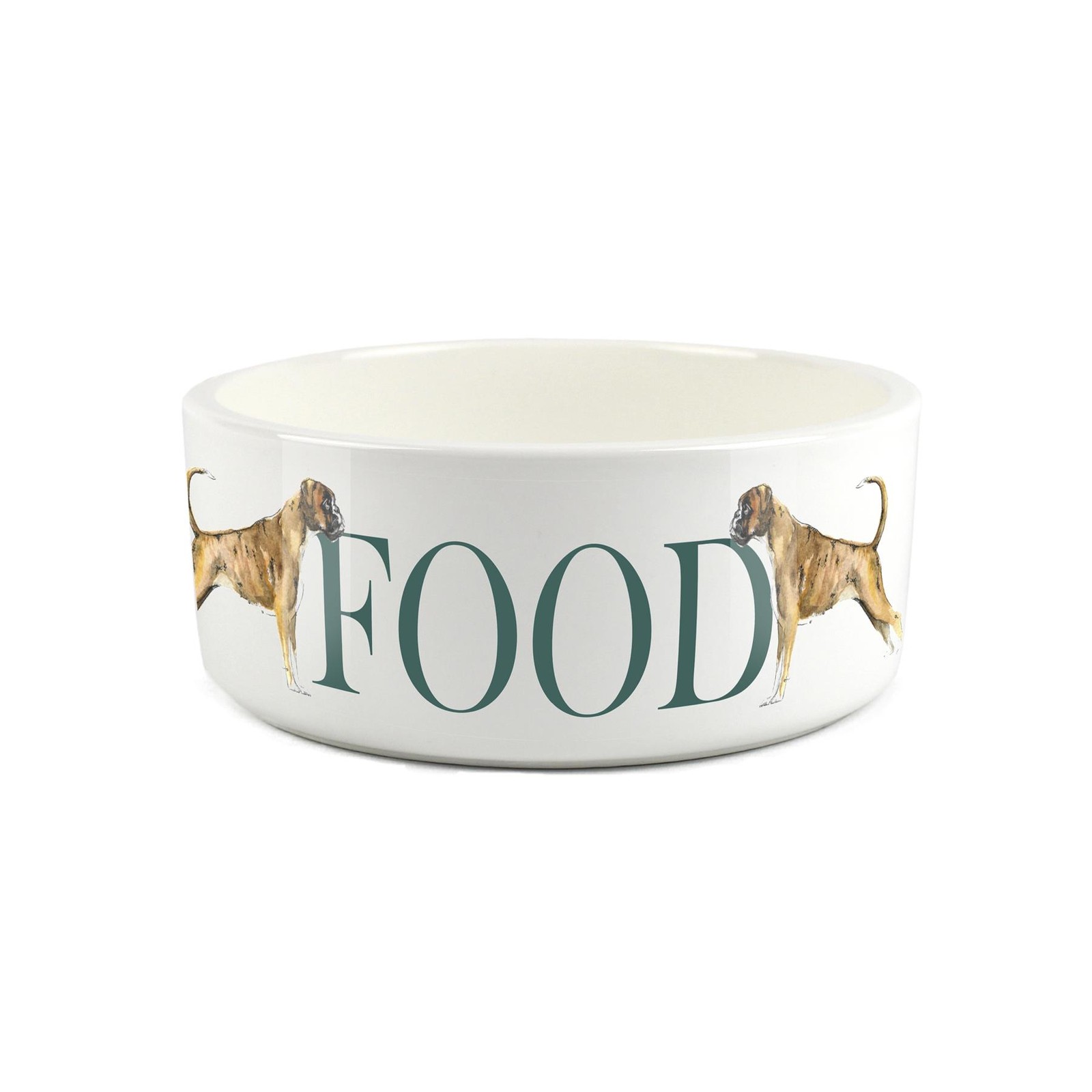 Boxer Pet Bowl - Dog Portrait Large Ceramic Food Bowl/Dish Dog Gift