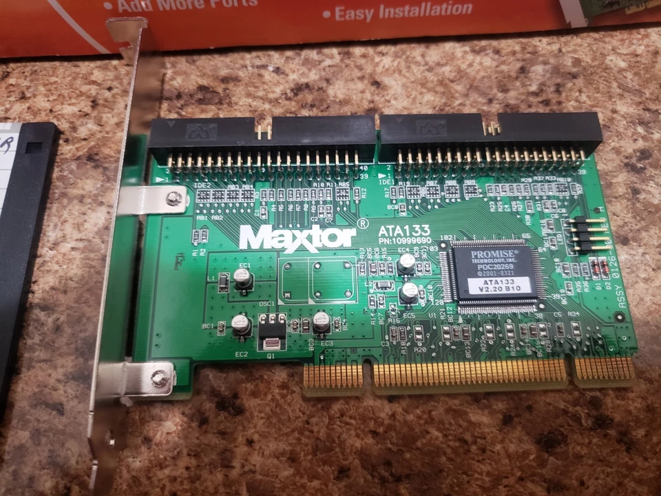 Maxtor Ultra ATA133 PCI Adapter Card w Install Diskette and Box No Cables  - Image 3 of 4