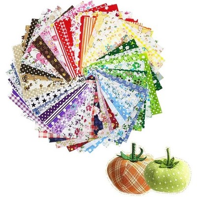 60 Pieces 4x4 Inch Assorted Craft Fabric Squares Bundle Patchwork Quilting