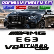 E63 V8BITURBO4matic 4er Pack Schwarze Außenembleme Für Mercedes E?Klasse AMG E63 V8BITURBO4matic 4er Pack Schwarze Außenembleme Für Mercedes E?Klasse AMG