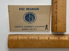 Original March 23, 1971 NASA KSC REUNION Apollo 14 Mission VAB Access Badge A